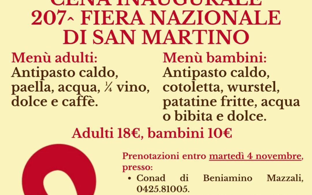 Cena di Beneficenza a favore della Scuola Materna Parrocchiale “S.Stefano” di Castelmassa