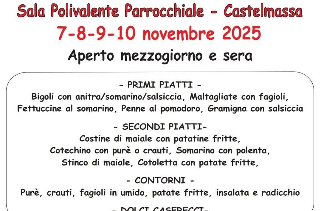 STAND GASTRONOMICO PARROCCHIA IN… FIERA!