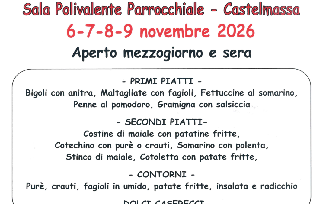 STAND GASTRONOMICO PARROCCHIA IN… FIERA!